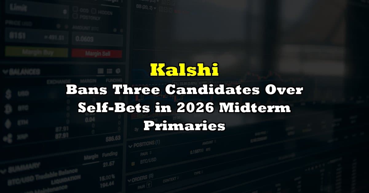 Kalshi Bans Three Candidates Over Self-Bets in 2026 Midterm Primaries
