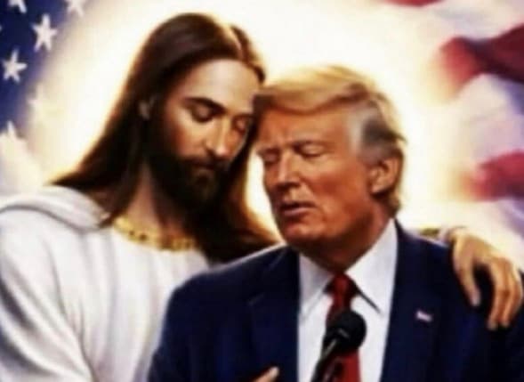 Trump Posts Image of Him With Jesus