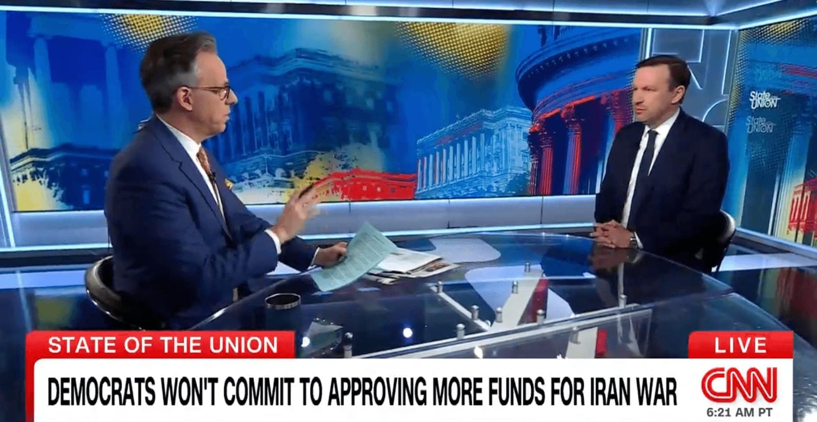 'Oh Come on,' Says Senate Democrat After Jake Tapper Plays Voting-Against-the-Troops Card