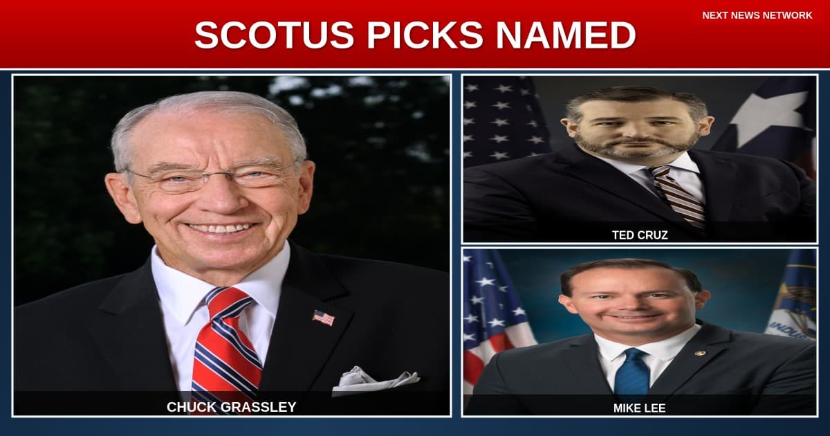 BREAKING: Chuck Grassley Names Ted Cruz and Mike Lee as TOP Picks for Supreme Court