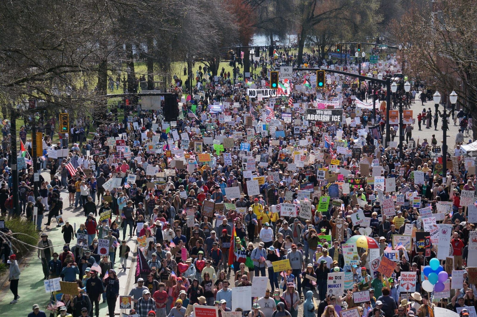 Oregonians take to streets to protest Trump as part of third No Kings day of rallies