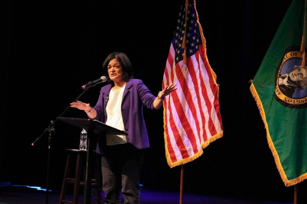 Vashon turns out in force for Jayapal town hall